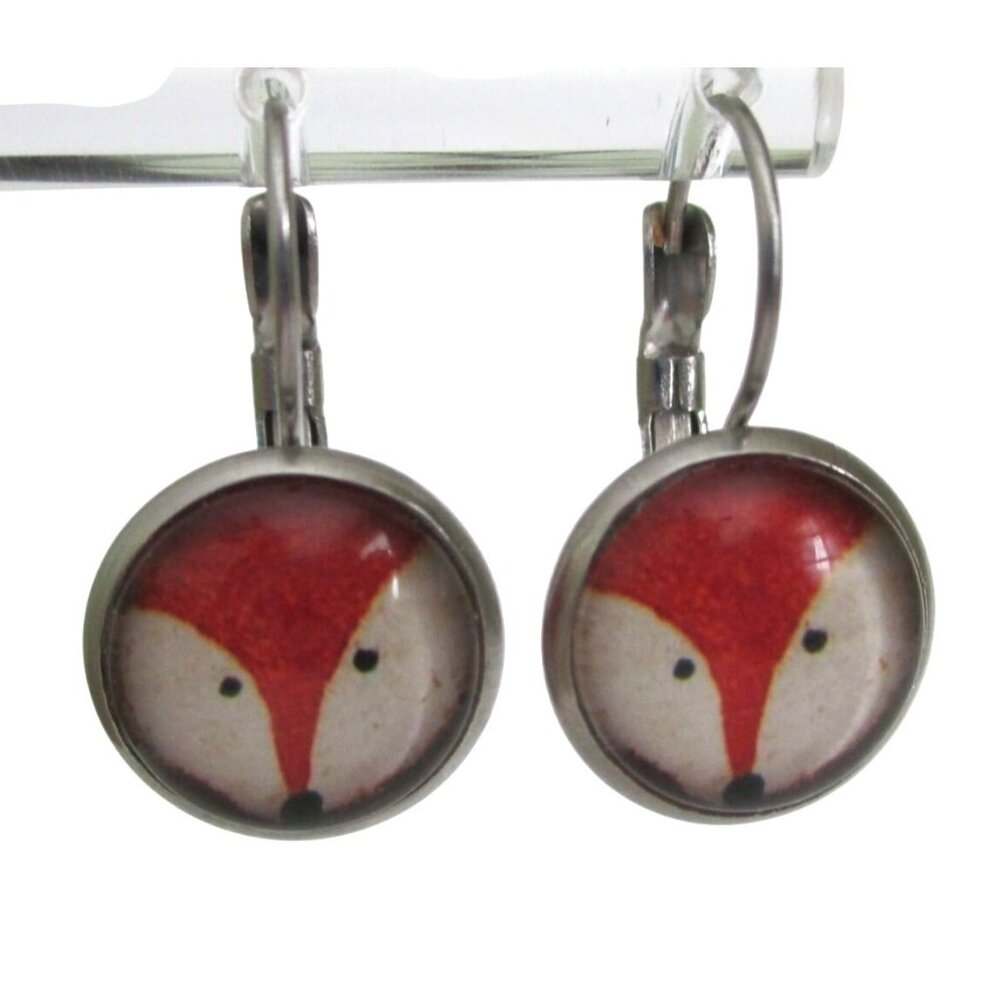 New Fox Earrings on Stainless Lever Back Hooks - Woodland Jewelry - Gift Boxed